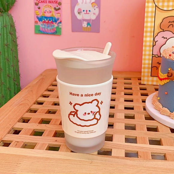 Cup double glass frost thermal insulation spoon - Picture 13 of 15